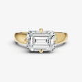 Emerald East-West Compassss Set Engagement Ring