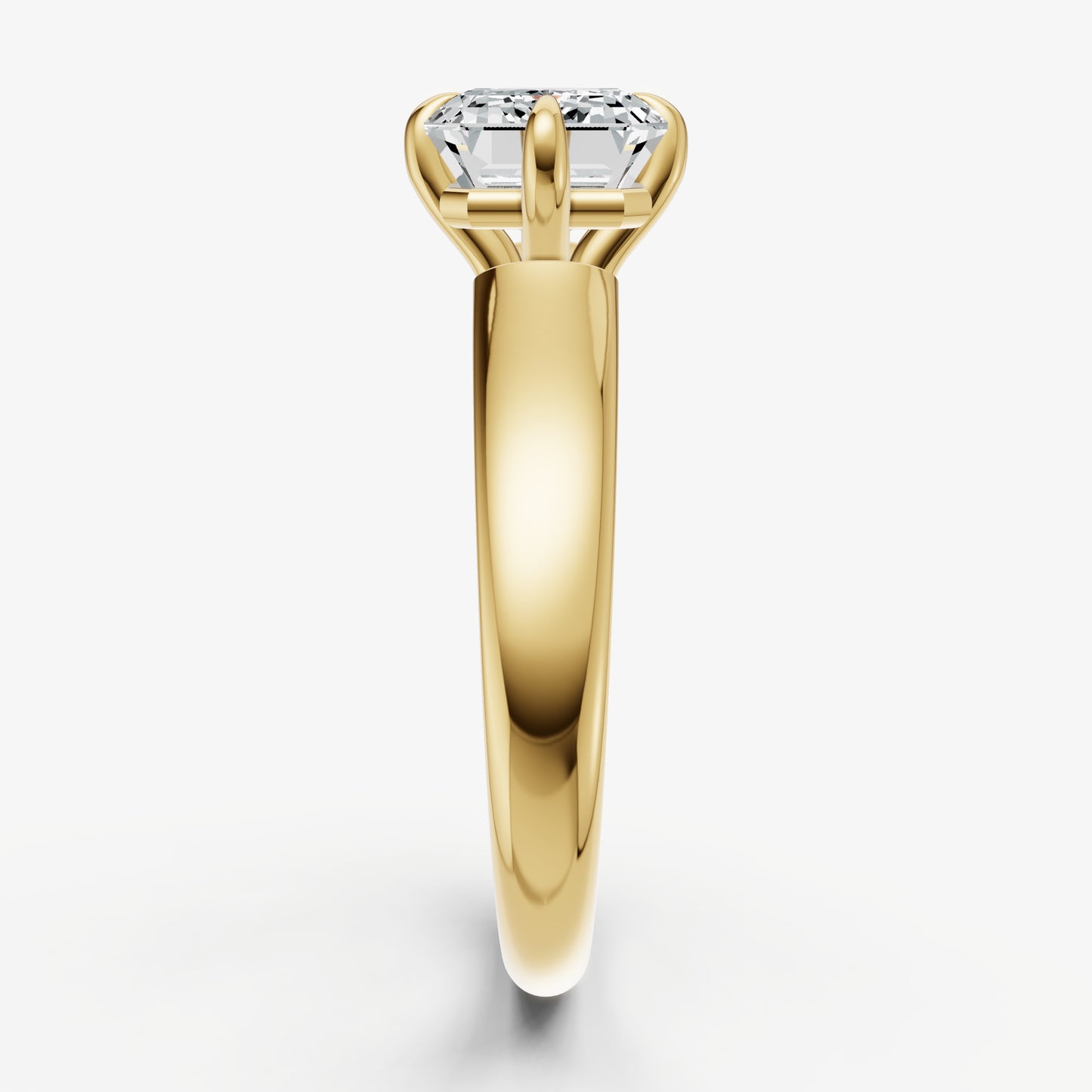 Emerald East-West Oval Compassss Set Engagement Ring