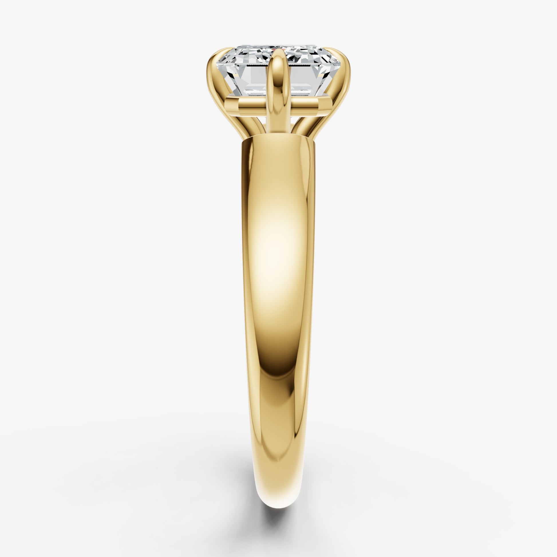 Emerald East-West Oval Compassss Set Engagement Ring