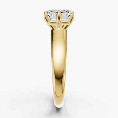 Emerald East-West Oval Compassss Set Engagement Ring