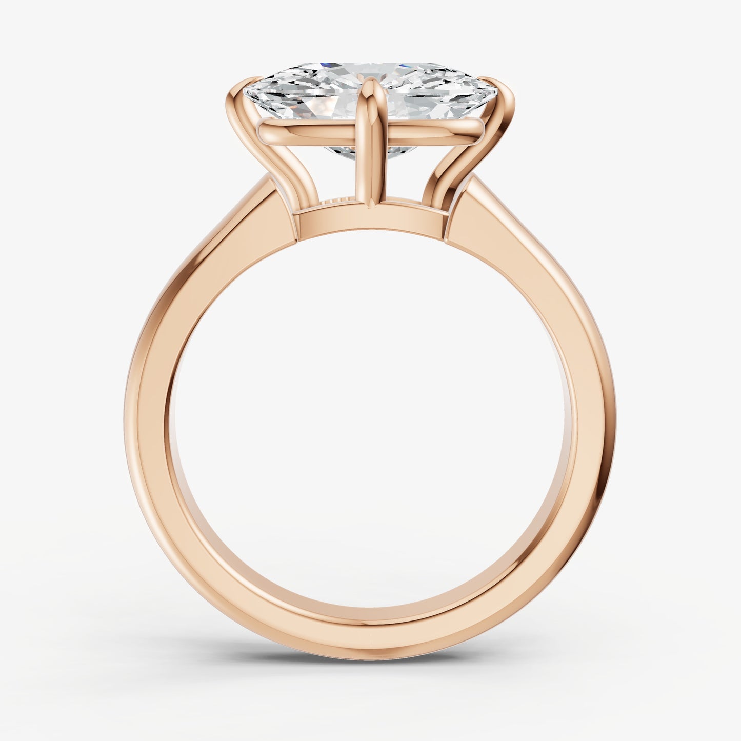 Elongated Cushion East-West Oval Compassss Set Engagement Ring