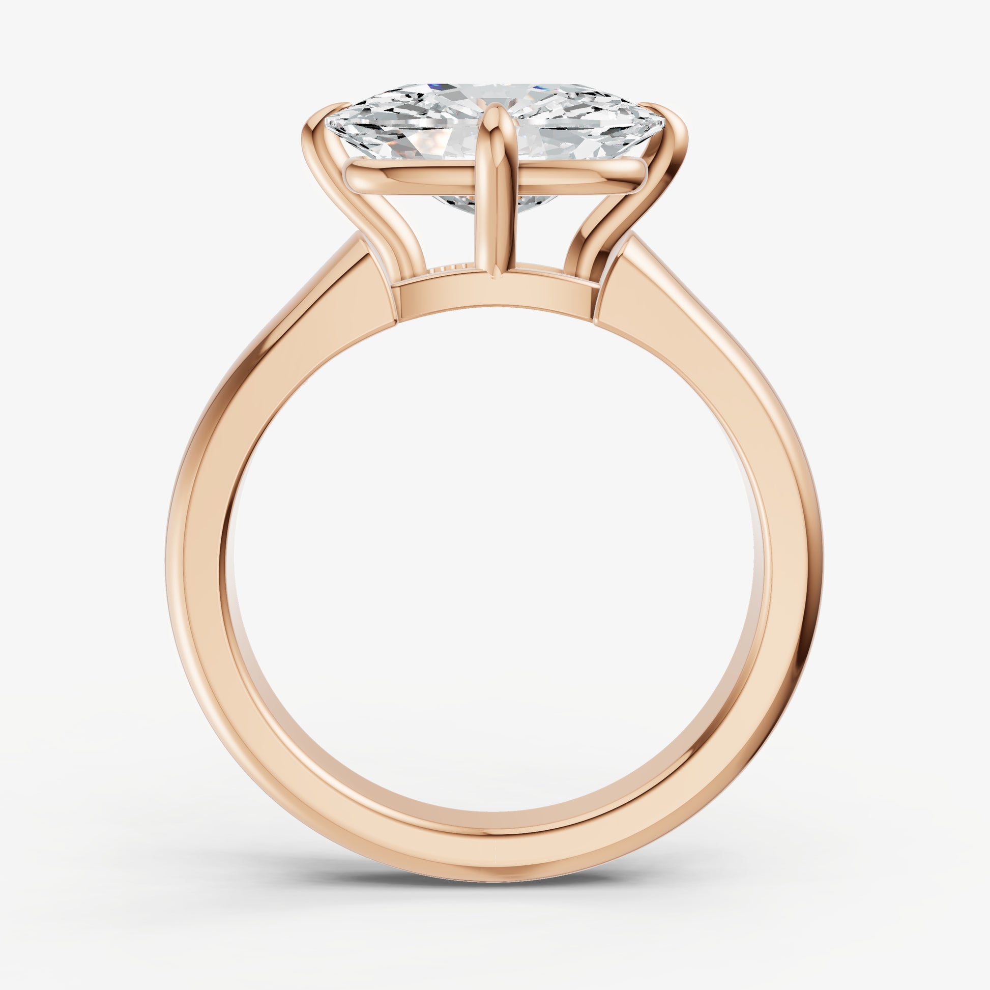 Elongated Cushion East-West Oval Compassss Set Engagement Ring