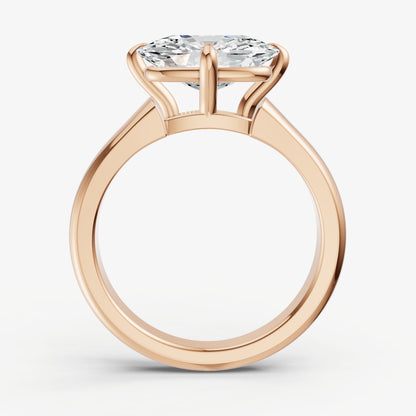 Elongated Cushion East-West Oval Compassss Set Engagement Ring