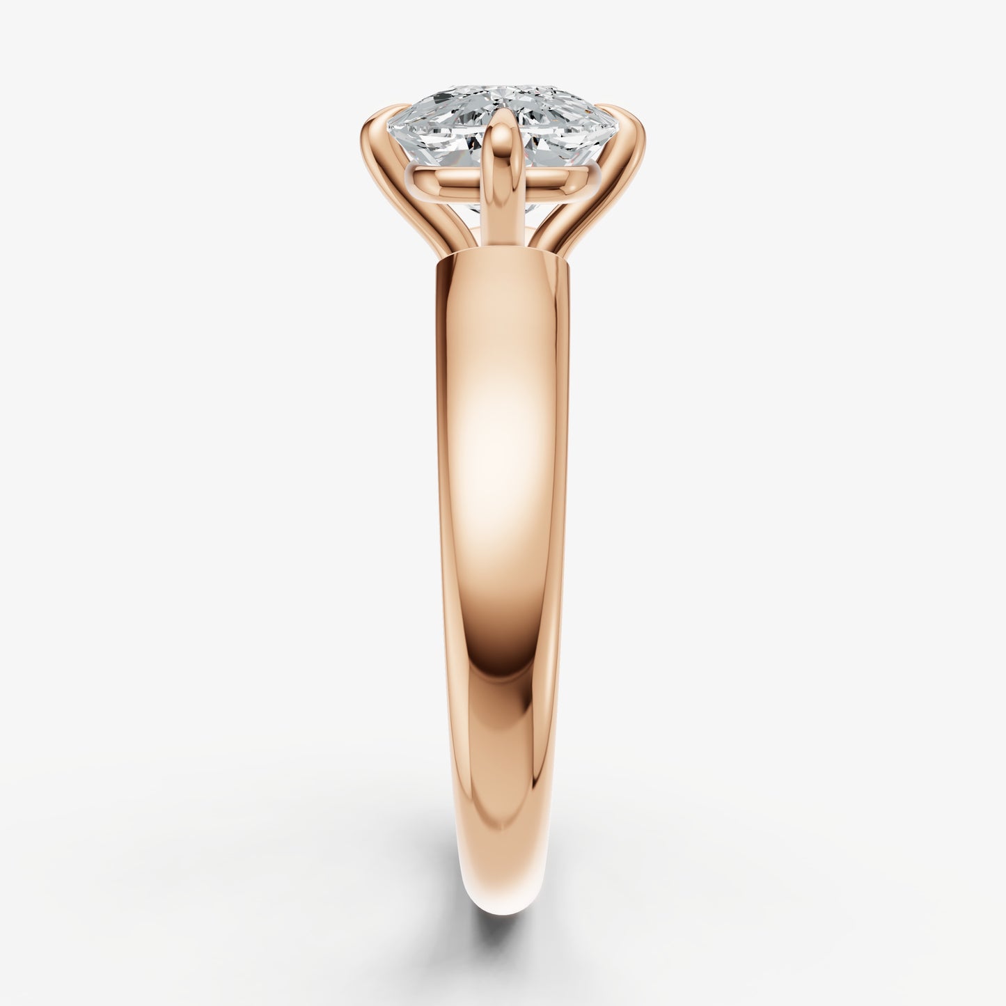 Elongated Cushion East-West Oval Compassss Set Engagement Ring