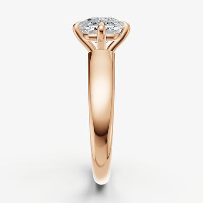 Elongated Cushion East-West Oval Compassss Set Engagement Ring