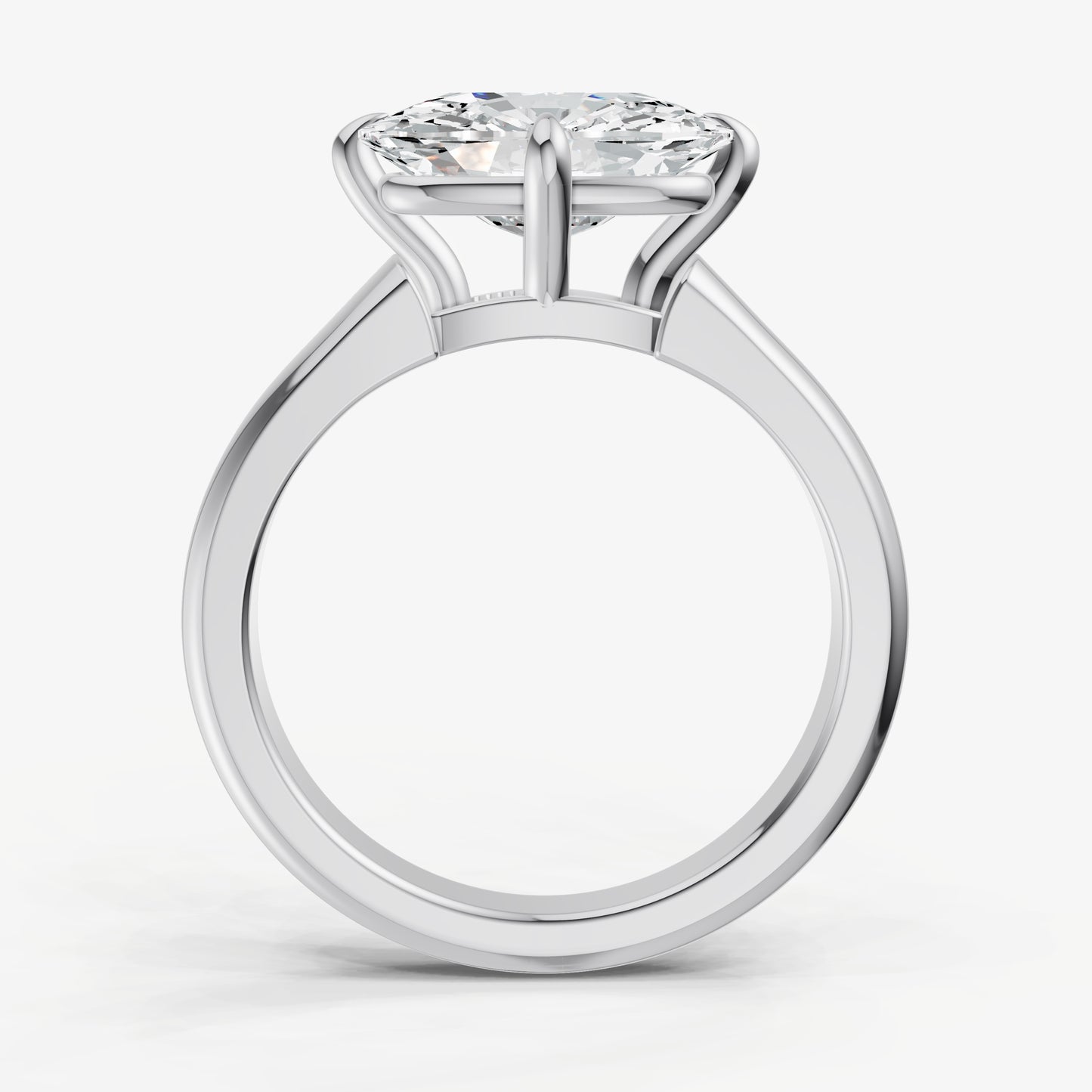 Elongated Cushion East-West Oval Compassss Set Engagement Ring