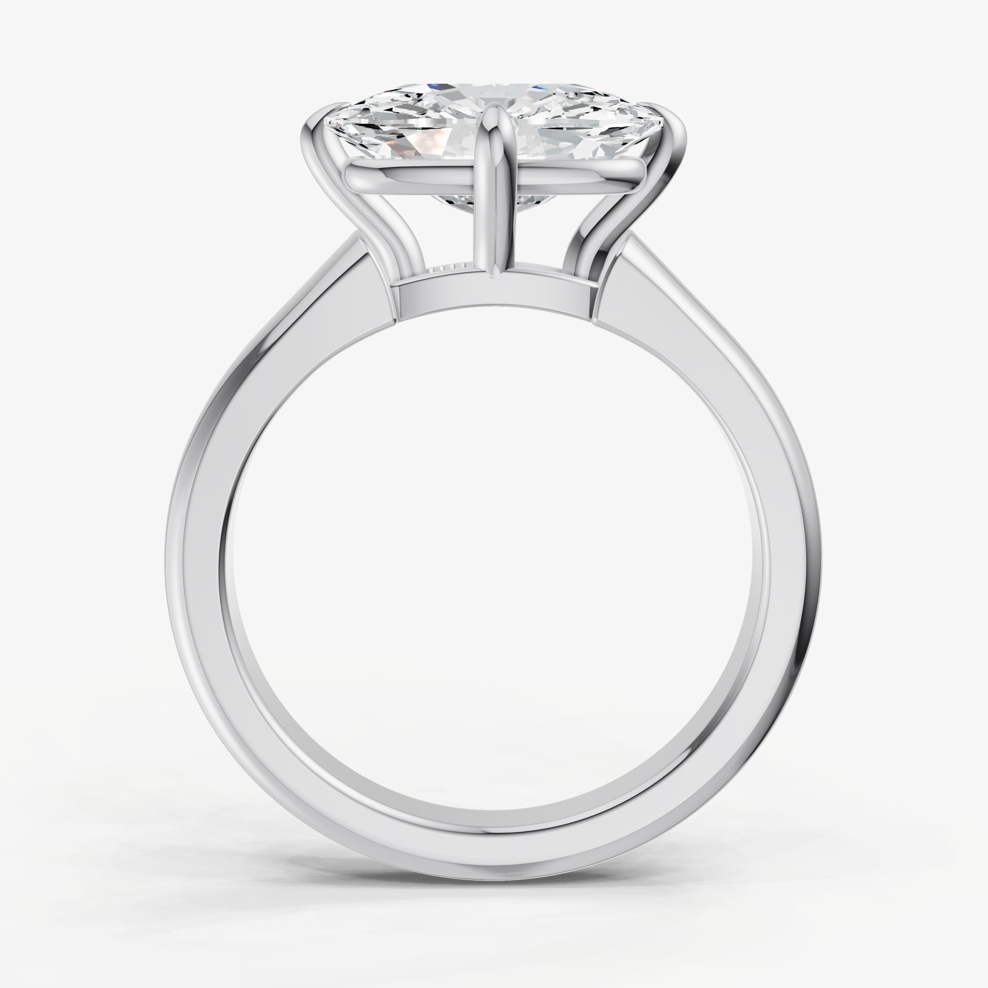 Elongated Cushion East-West Oval Compassss Set Engagement Ring