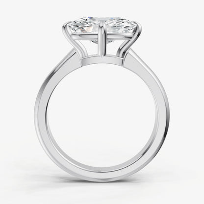 Elongated Cushion East-West Oval Compassss Set Engagement Ring