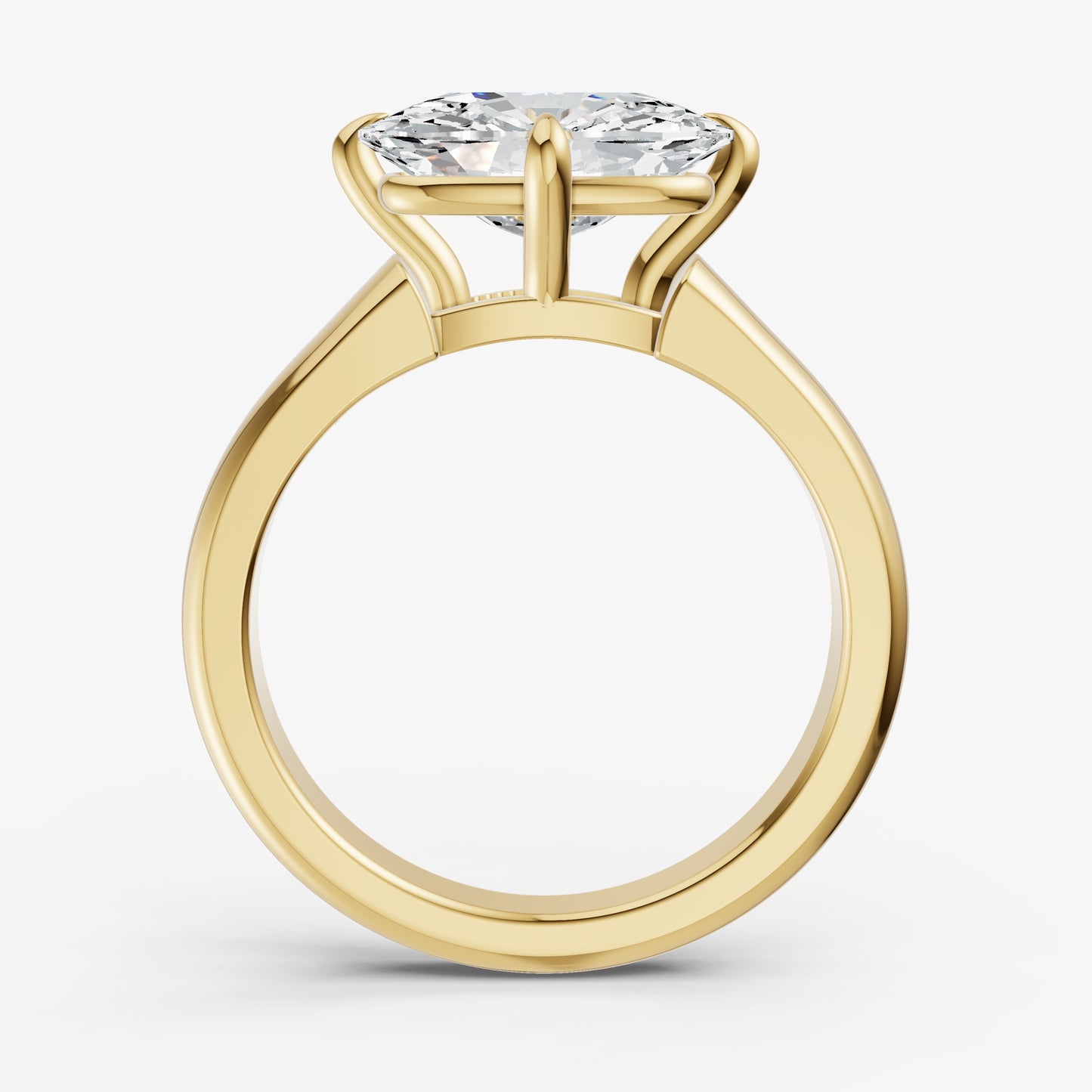 Elongated Cushion East-West Oval Compassss Set Engagement Ring