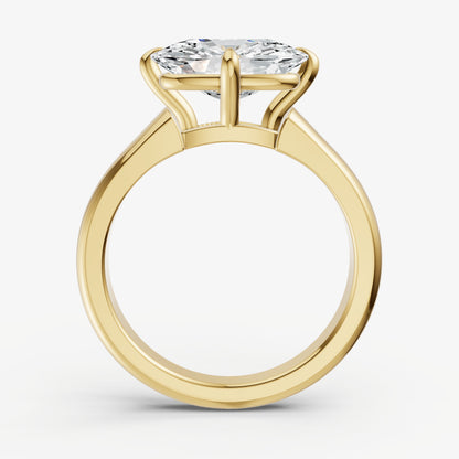 Elongated Cushion East-West Oval Compassss Set Engagement Ring