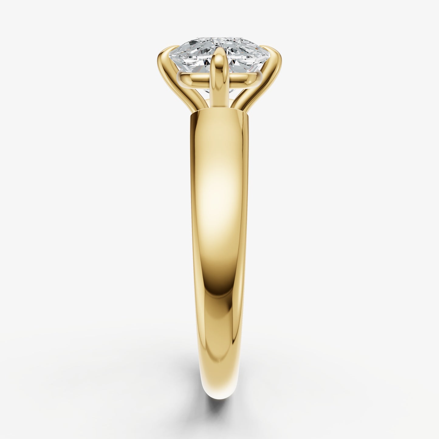 Elongated Cushion East-West Oval Compassss Set Engagement Ring