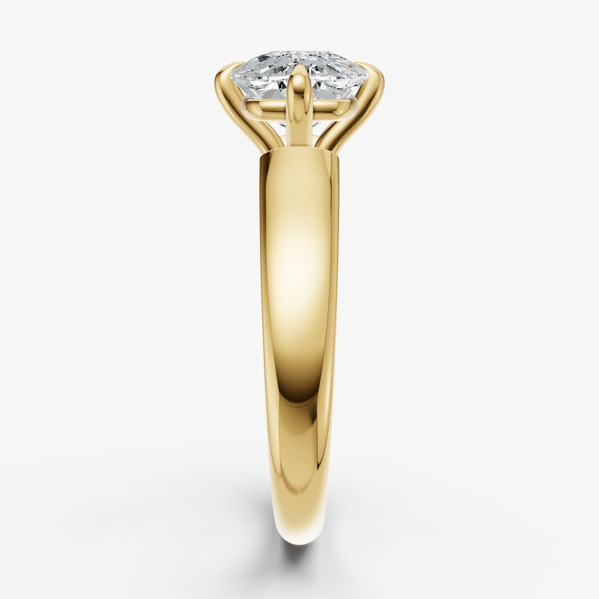 Elongated Cushion East-West Oval Compassss Set Engagement Ring