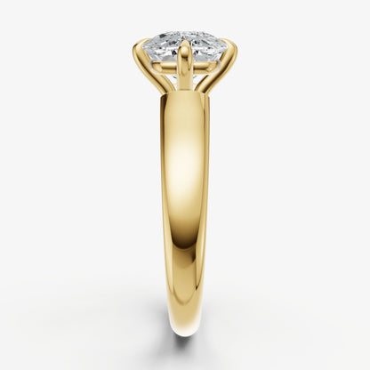 Elongated Cushion East-West Oval Compassss Set Engagement Ring