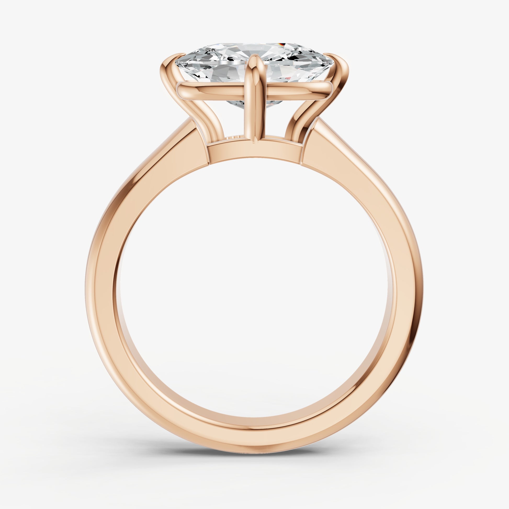Old Miner East-West Oval Compassss Set Engagement Ring
