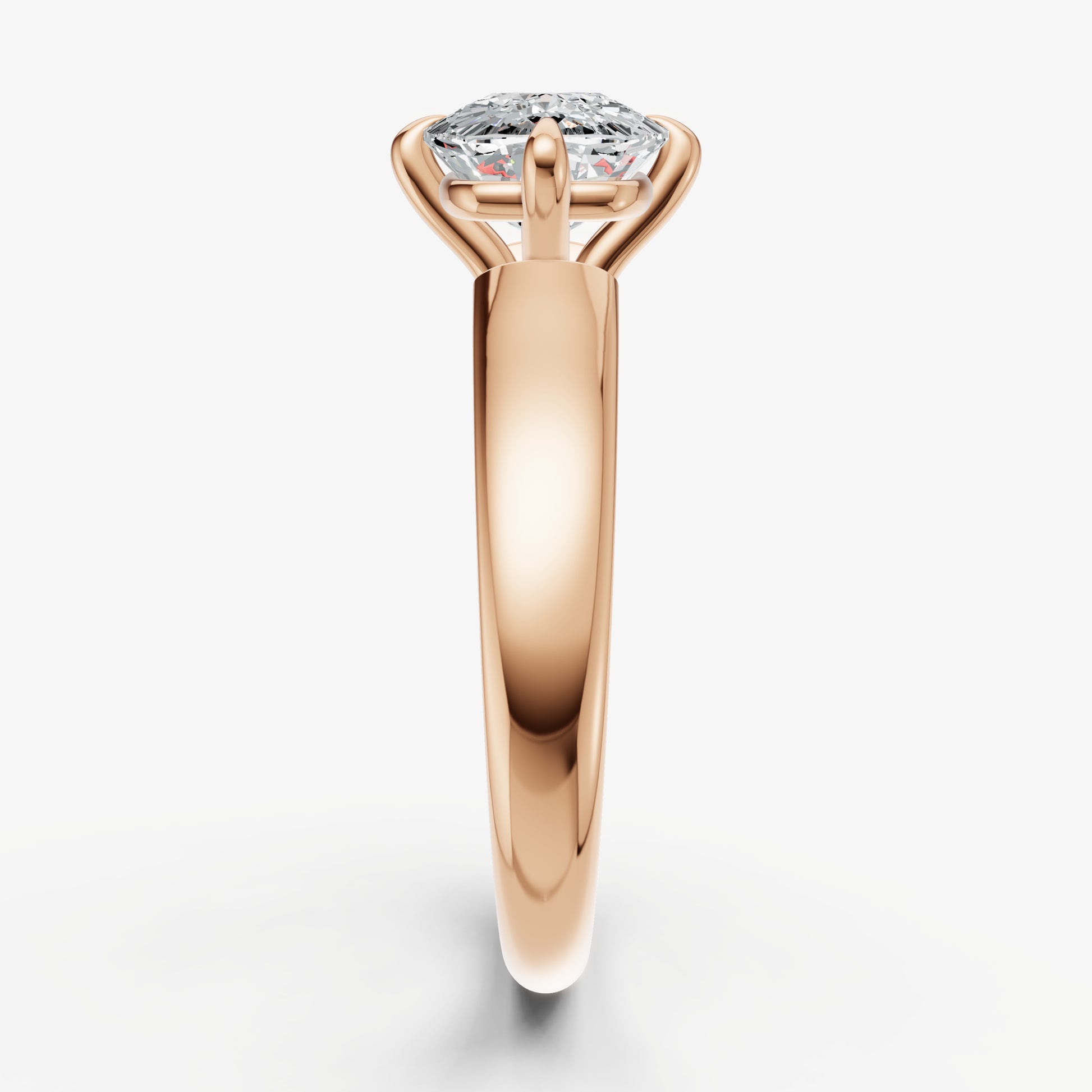 Old Miner East-West Oval Compassss Set Engagement Ring