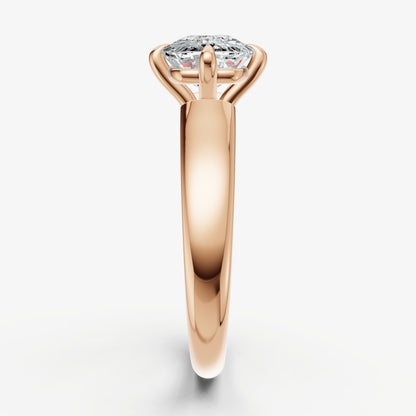Old Miner East-West Oval Compassss Set Engagement Ring
