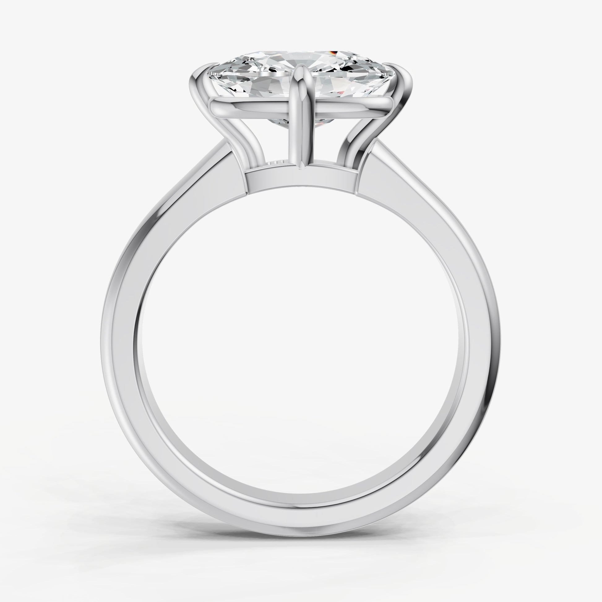 Old Miner East-West Oval Compassss Set Engagement Ring
