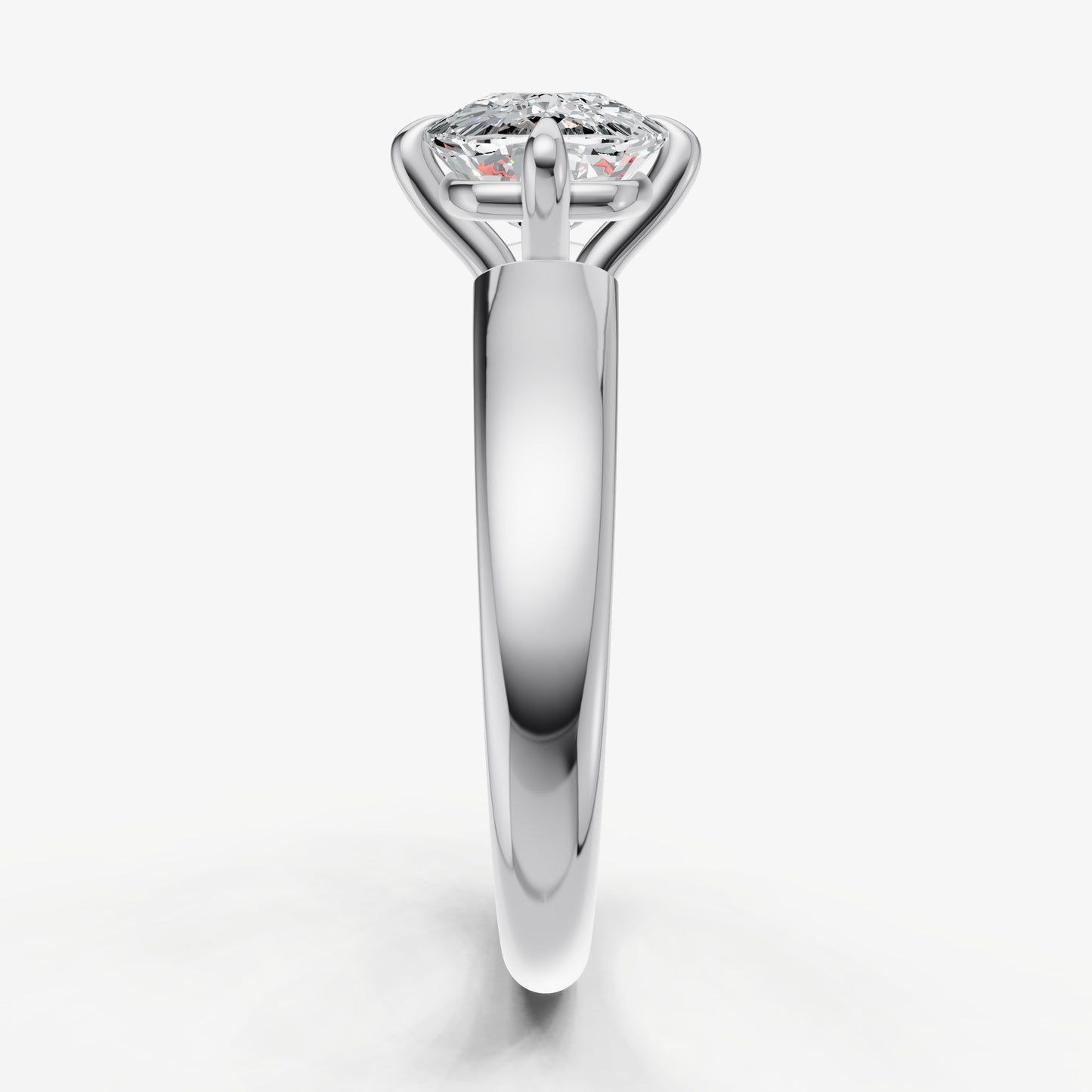 Old Miner East-West Oval Compassss Set Engagement Ring