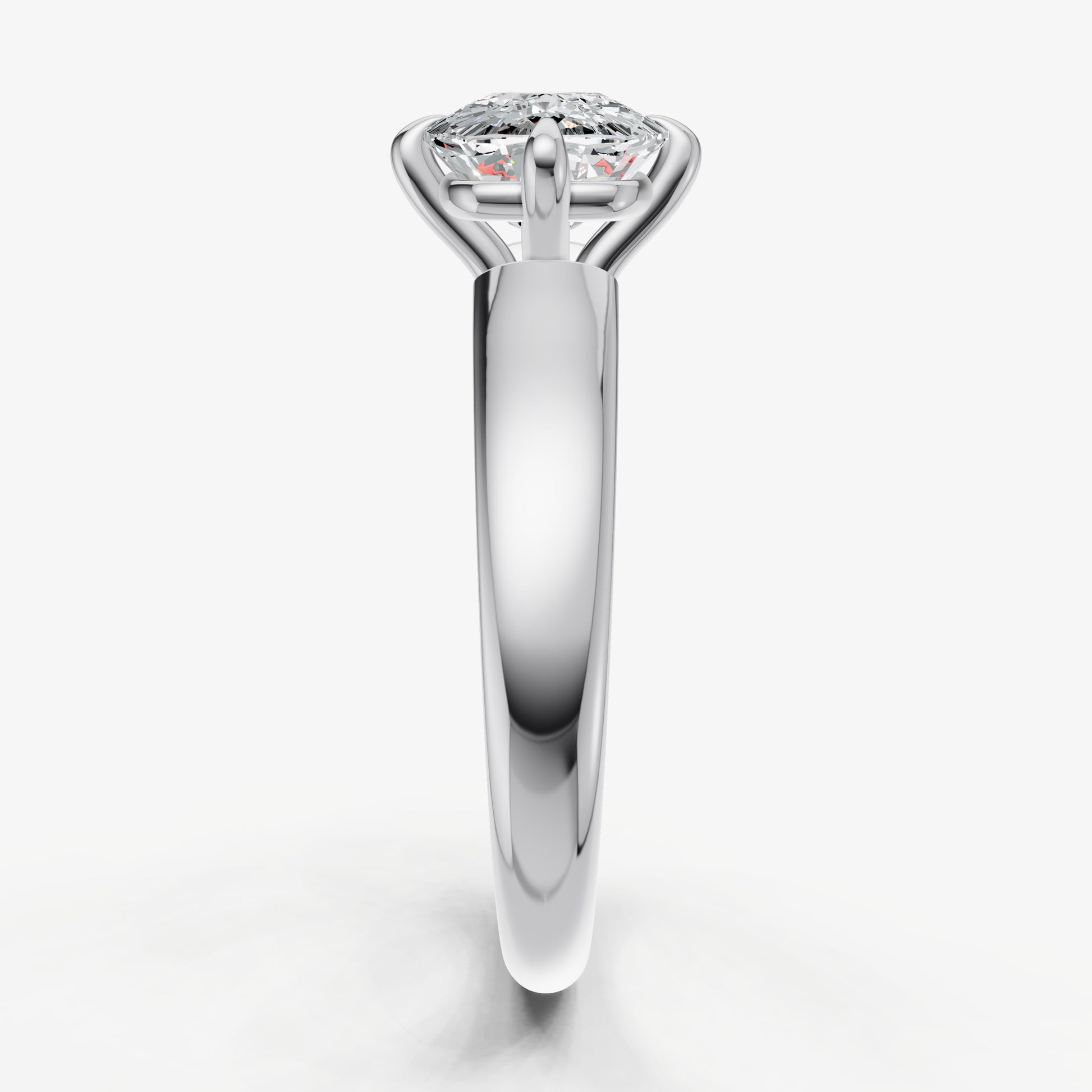 Old Miner East-West Oval Compassss Set Engagement Ring