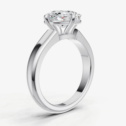 Old Miner East-West Oval Compassss Set Engagement Ring