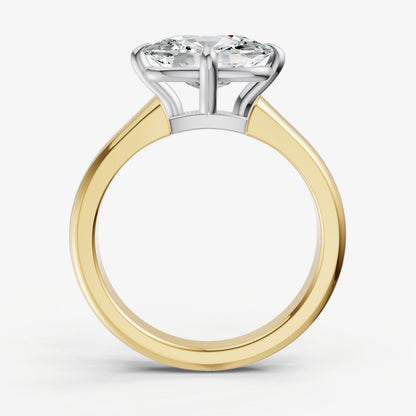 Old Miner East-West Oval Compassss Set Engagement Ring