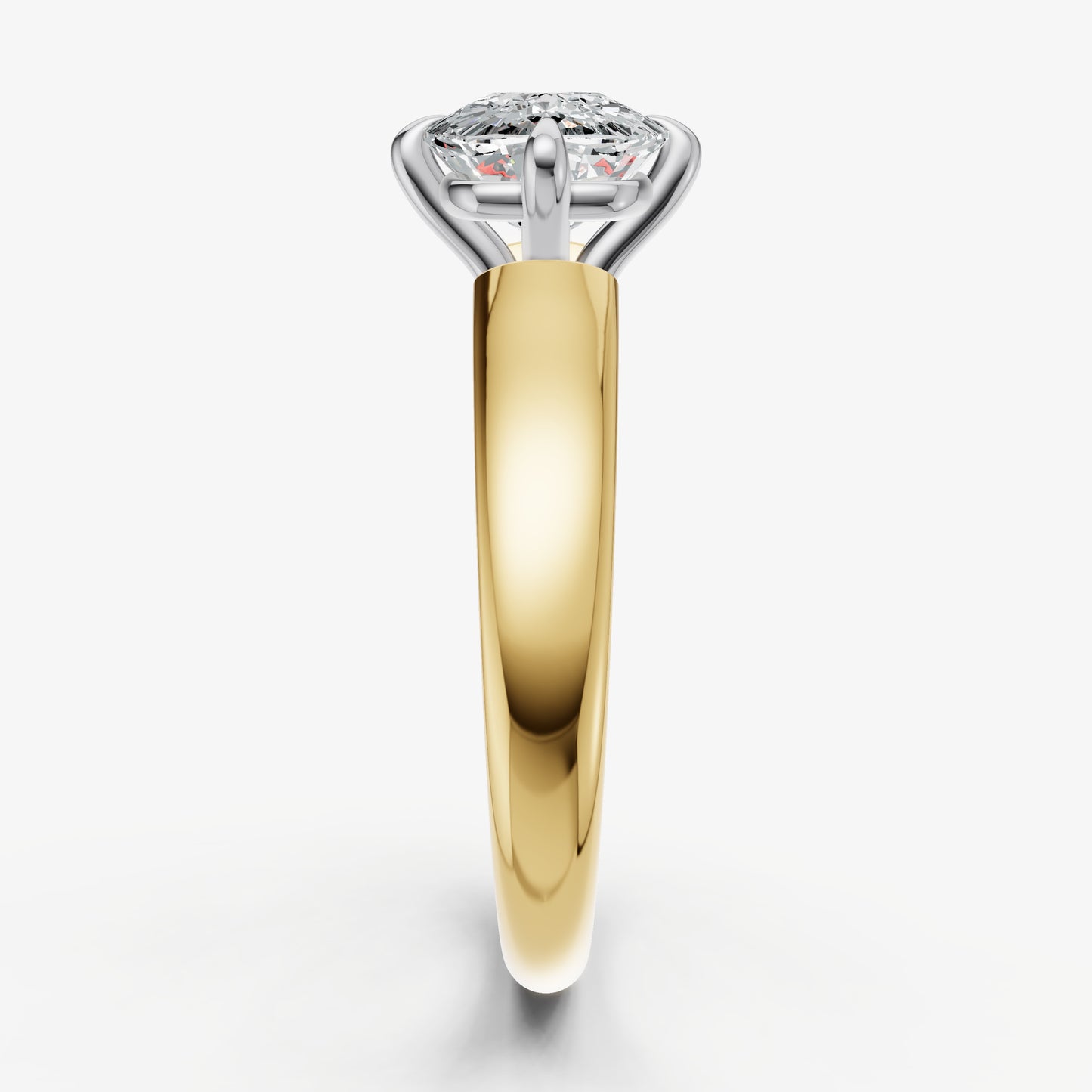 Old Miner East-West Oval Compassss Set Engagement Ring