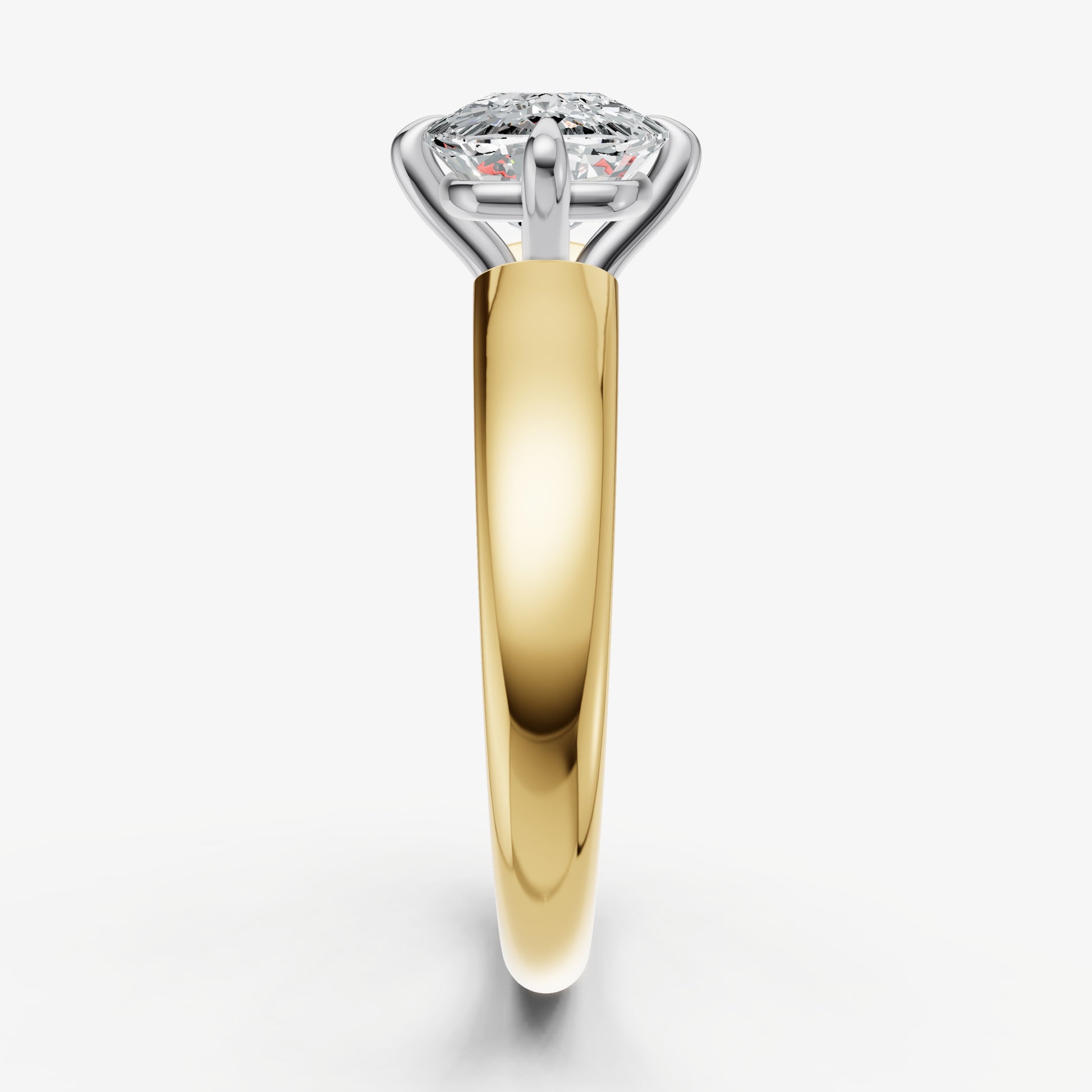 Old Miner East-West Oval Compassss Set Engagement Ring
