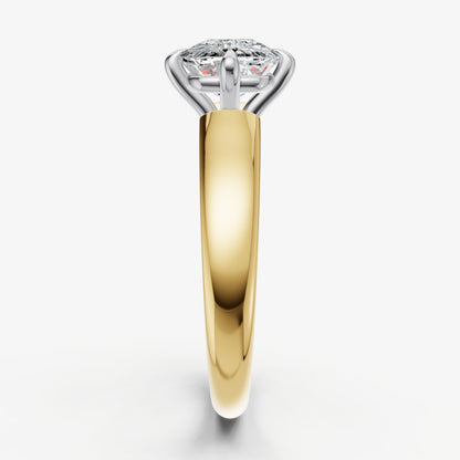 Old Miner East-West Oval Compassss Set Engagement Ring
