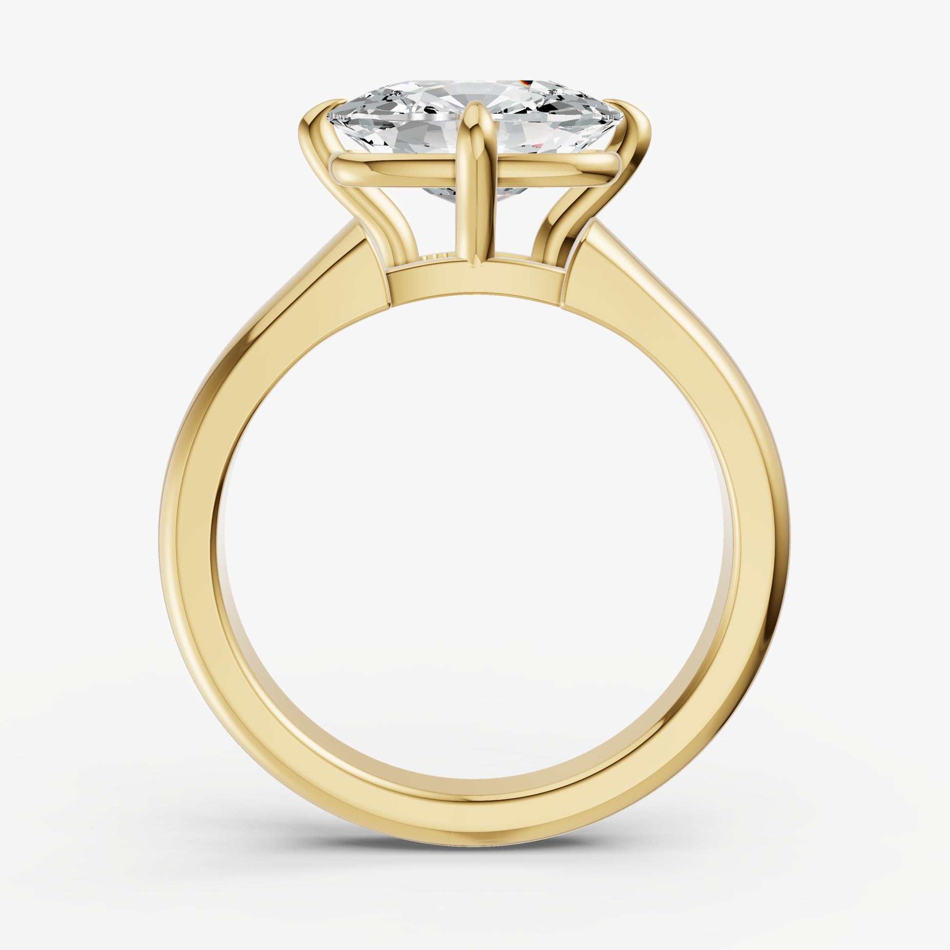 Old Miner East-West Oval Compassss Set Engagement Ring