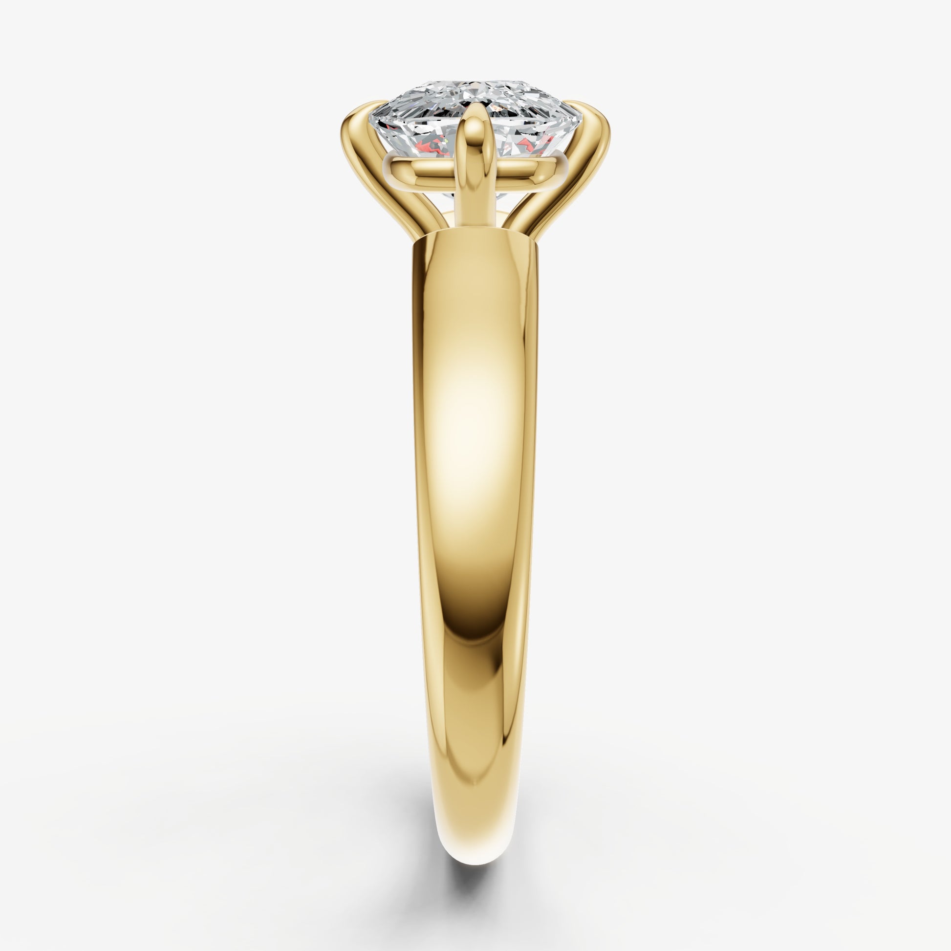 Old Miner East-West Oval Compassss Set Engagement Ring