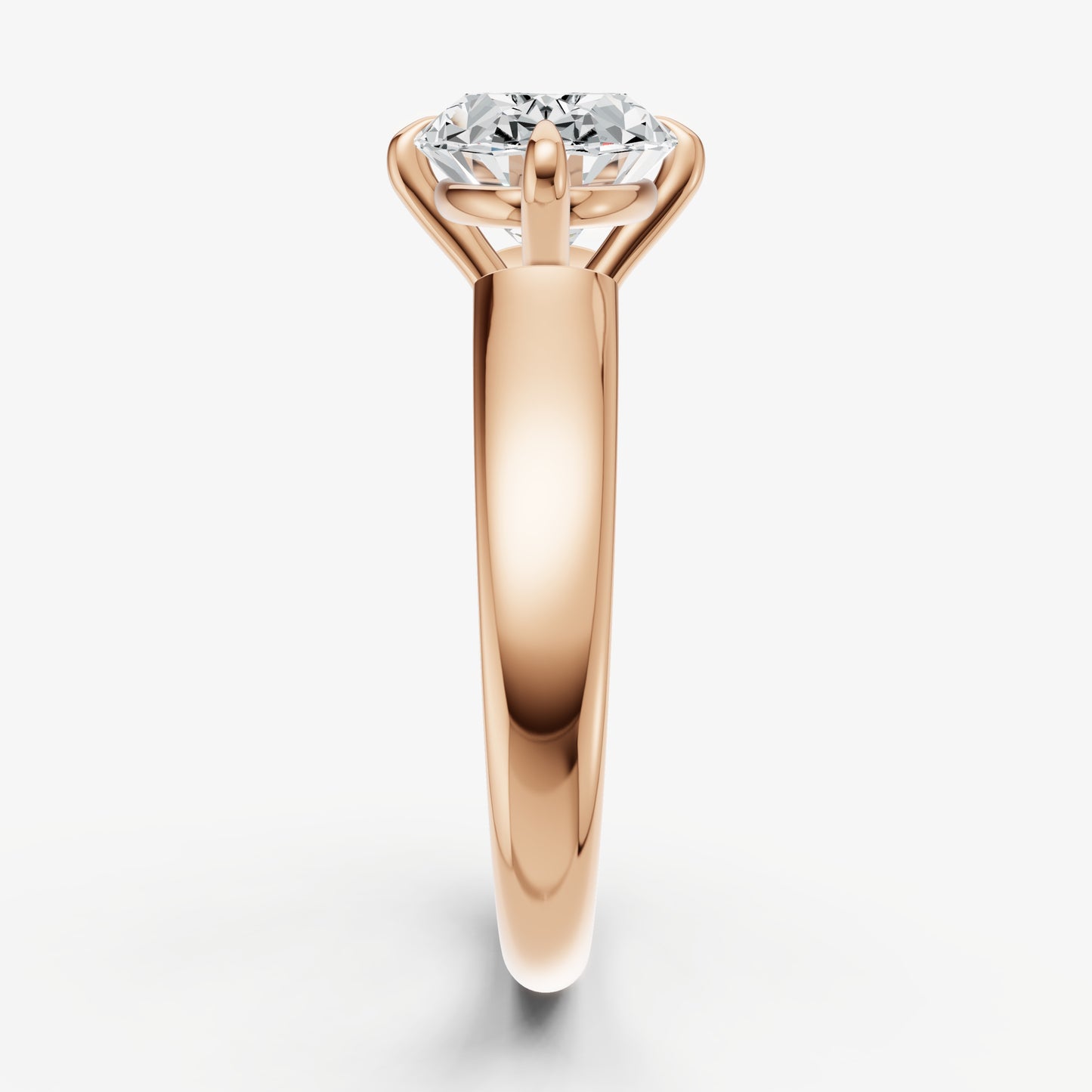 Oval East-West Oval Compassss Set Engagement Ring