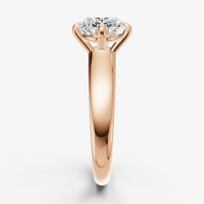 Oval East-West Oval Compassss Set Engagement Ring