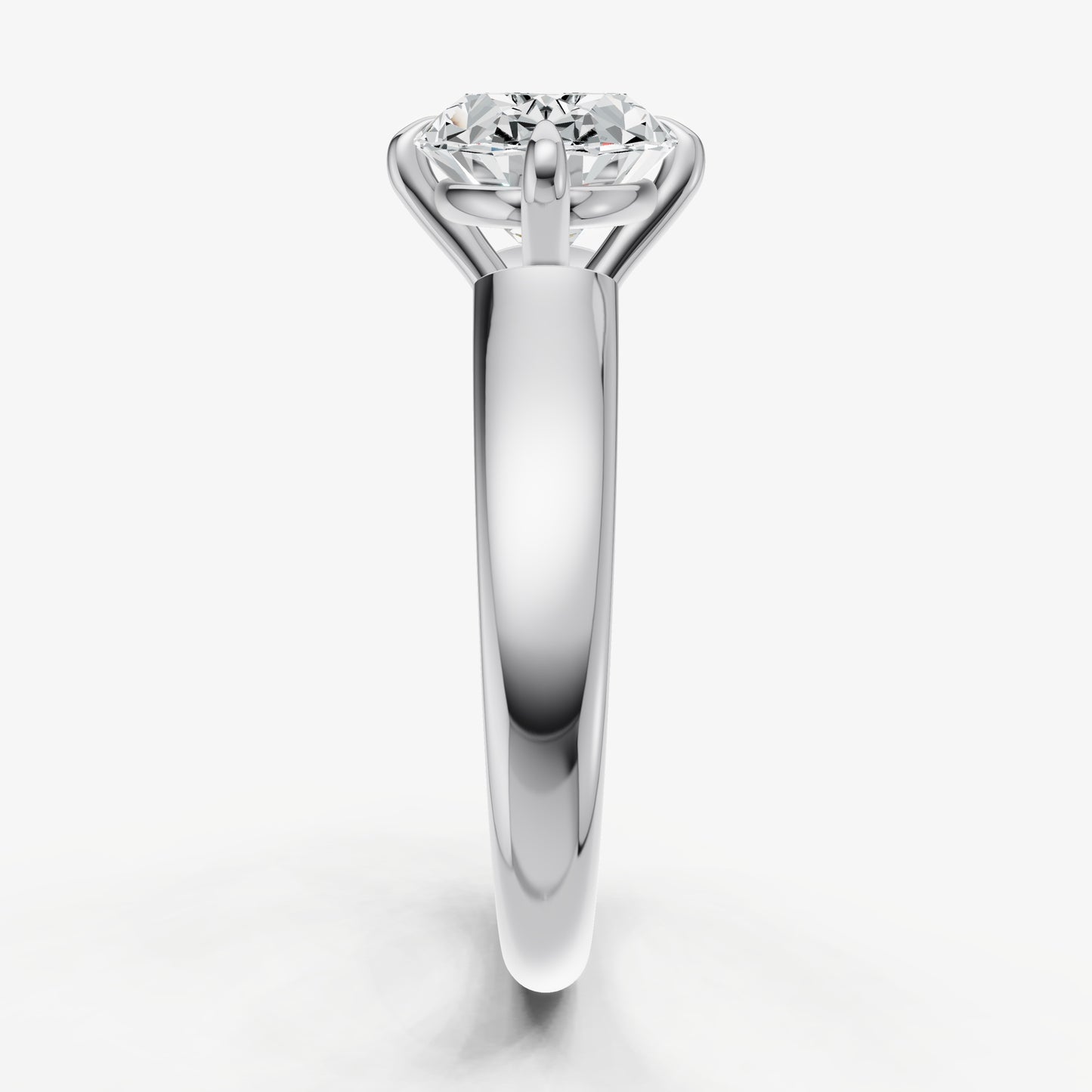 Oval East-West Oval Compassss Set Engagement Ring