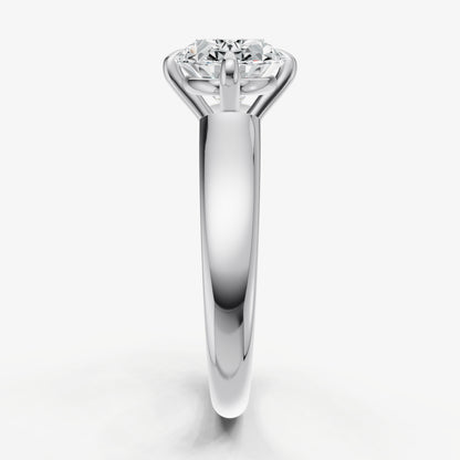 Oval East-West Oval Compassss Set Engagement Ring