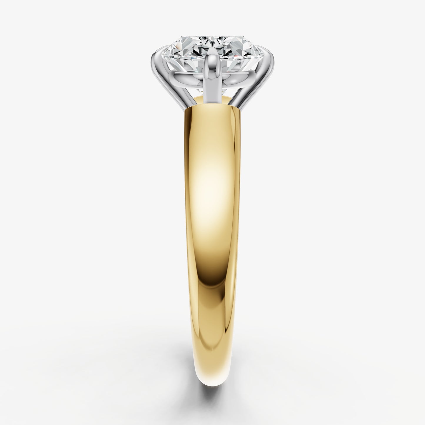 Oval East-West Oval Compassss Set Engagement Ring