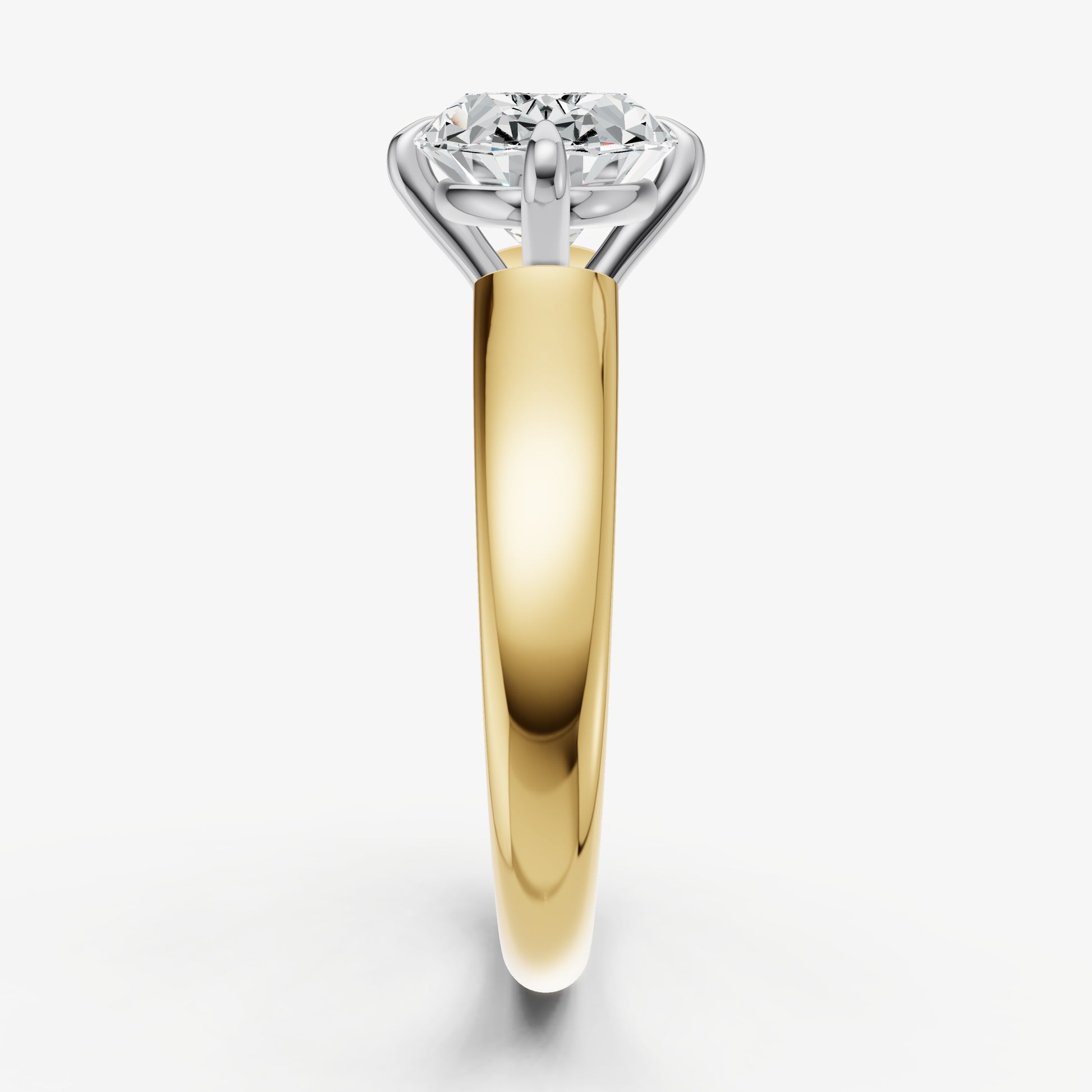 Oval East-West Oval Compassss Set Engagement Ring