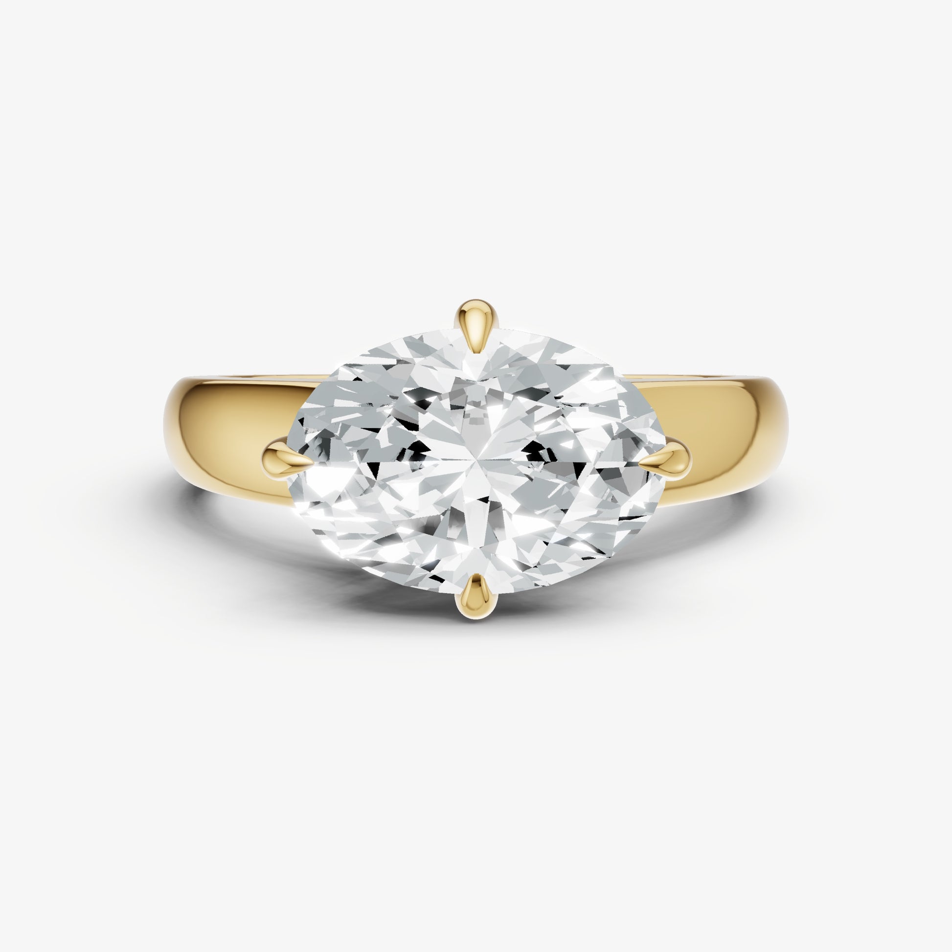 Oval East-West Oval Compassss Set Engagement Ring