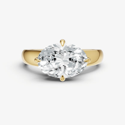 Oval East-West Oval Compassss Set Engagement Ring