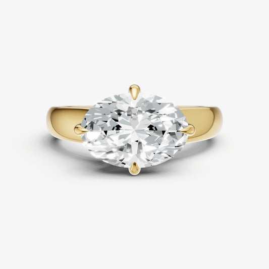 Oval East-West Oval Compassss Set Engagement Ring