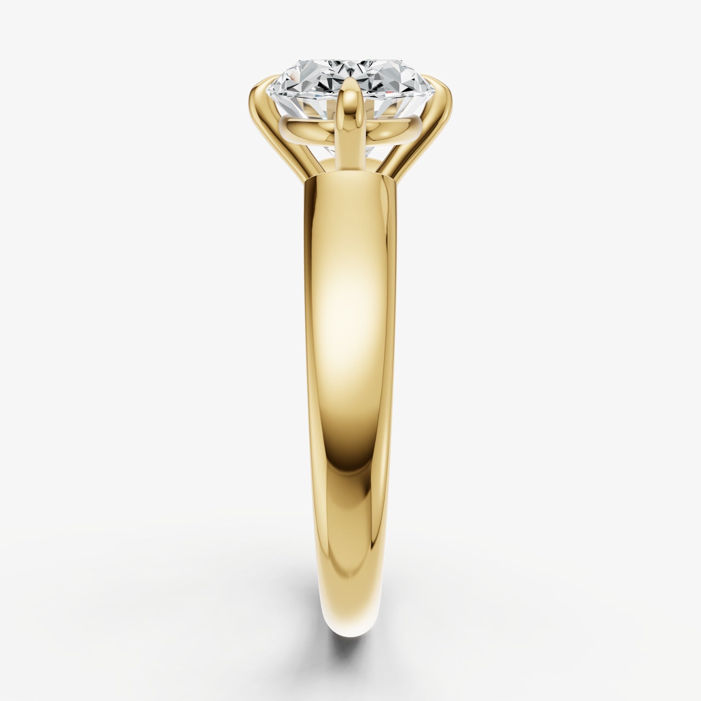 Oval East-West Oval Compassss Set Engagement Ring