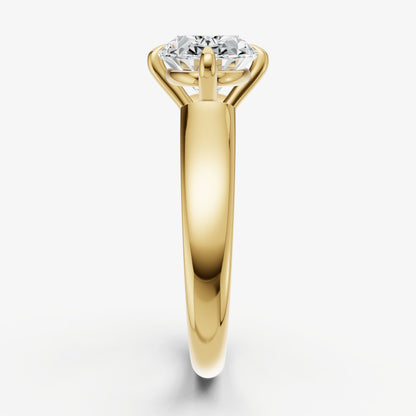 Oval East-West Oval Compassss Set Engagement Ring