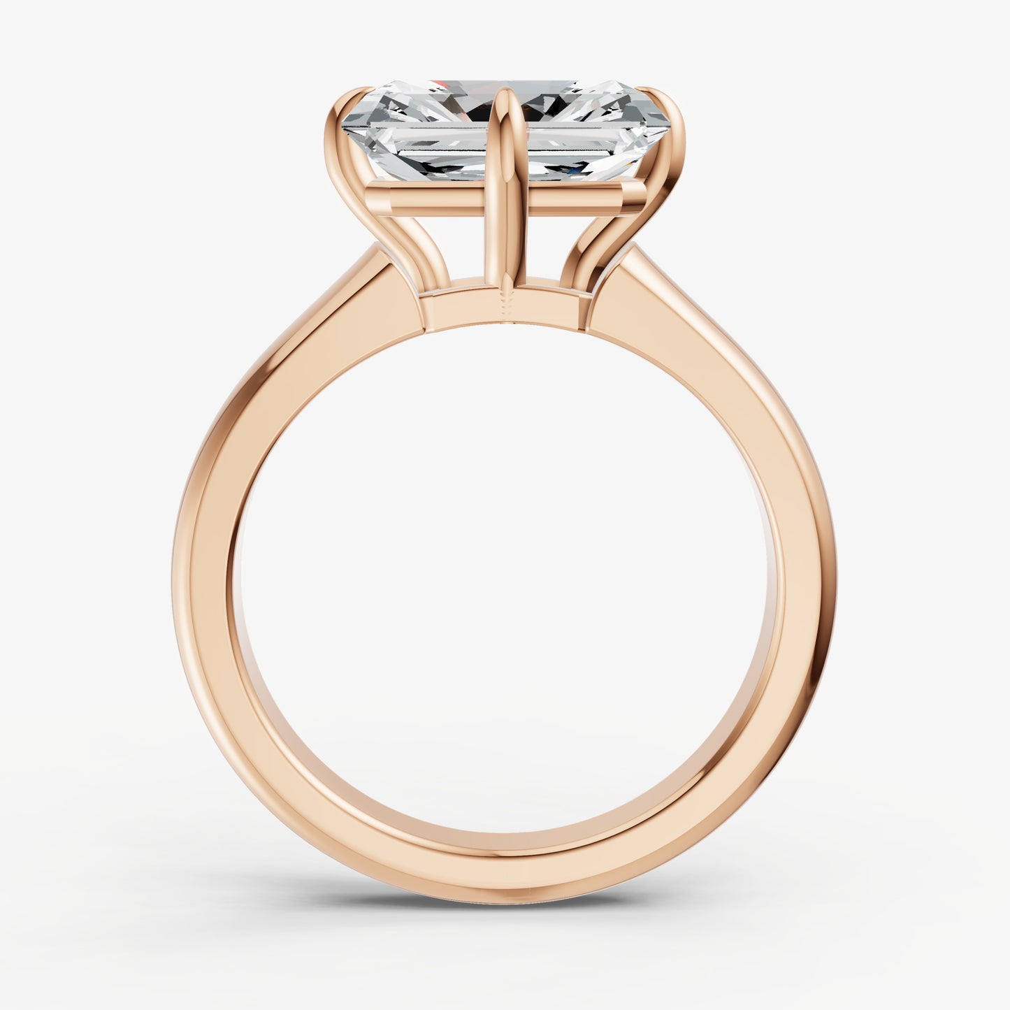 Radiant East-West Oval Compassss Set Engagement Ring