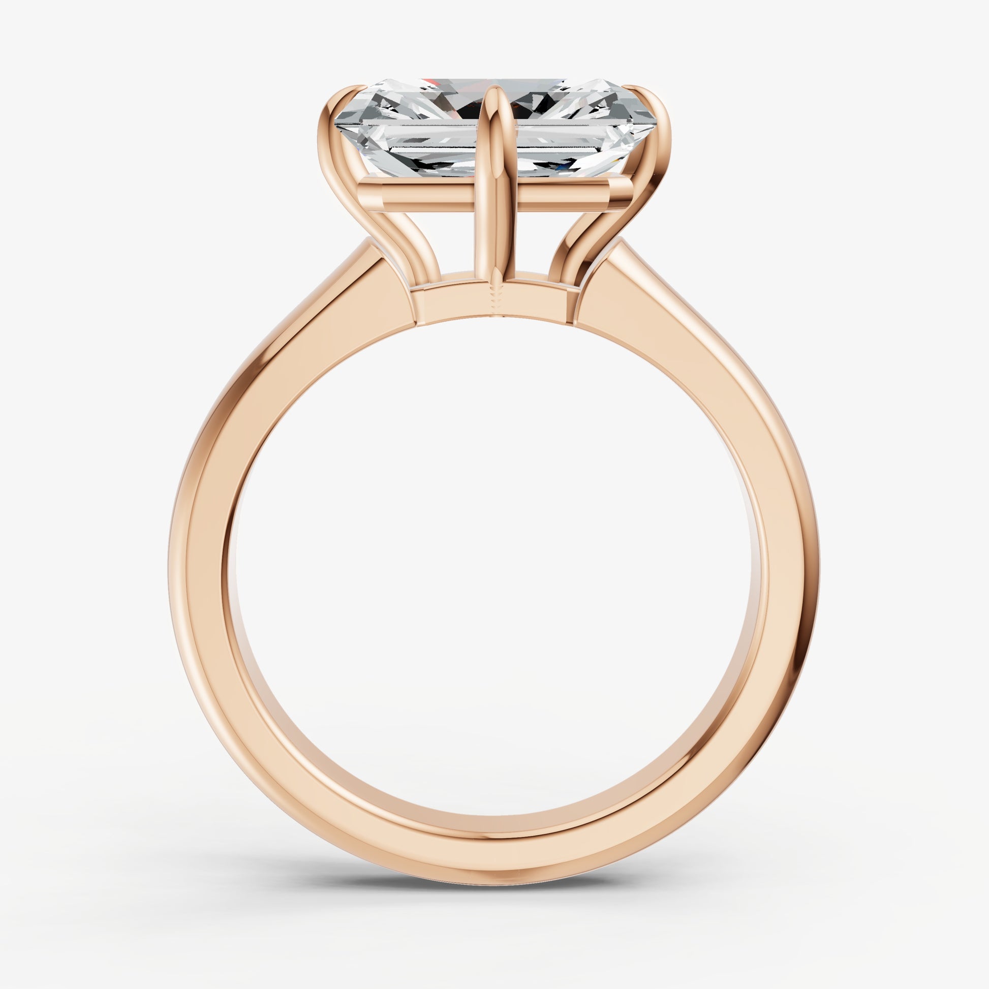 Radiant East-West Oval Compassss Set Engagement Ring
