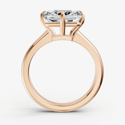 Radiant East-West Oval Compassss Set Engagement Ring