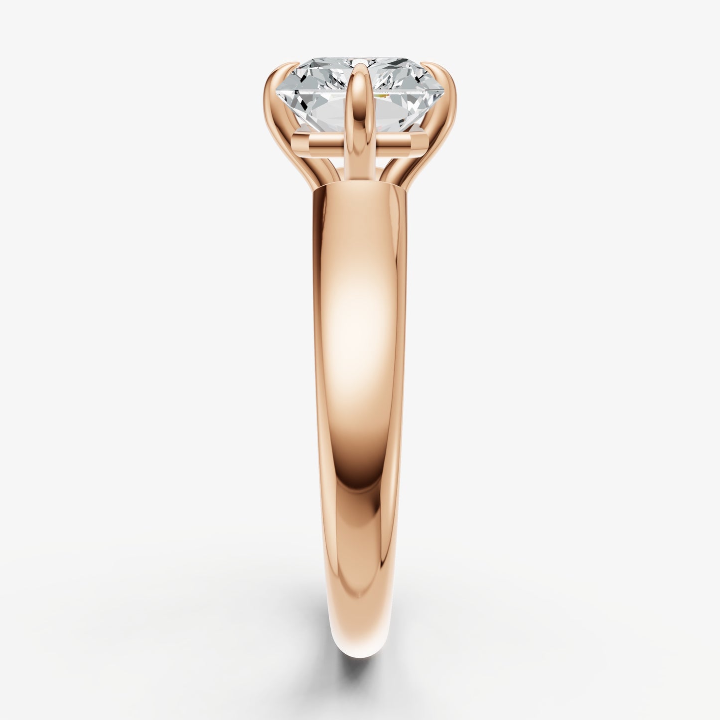 Radiant East-West Oval Compassss Set Engagement Ring