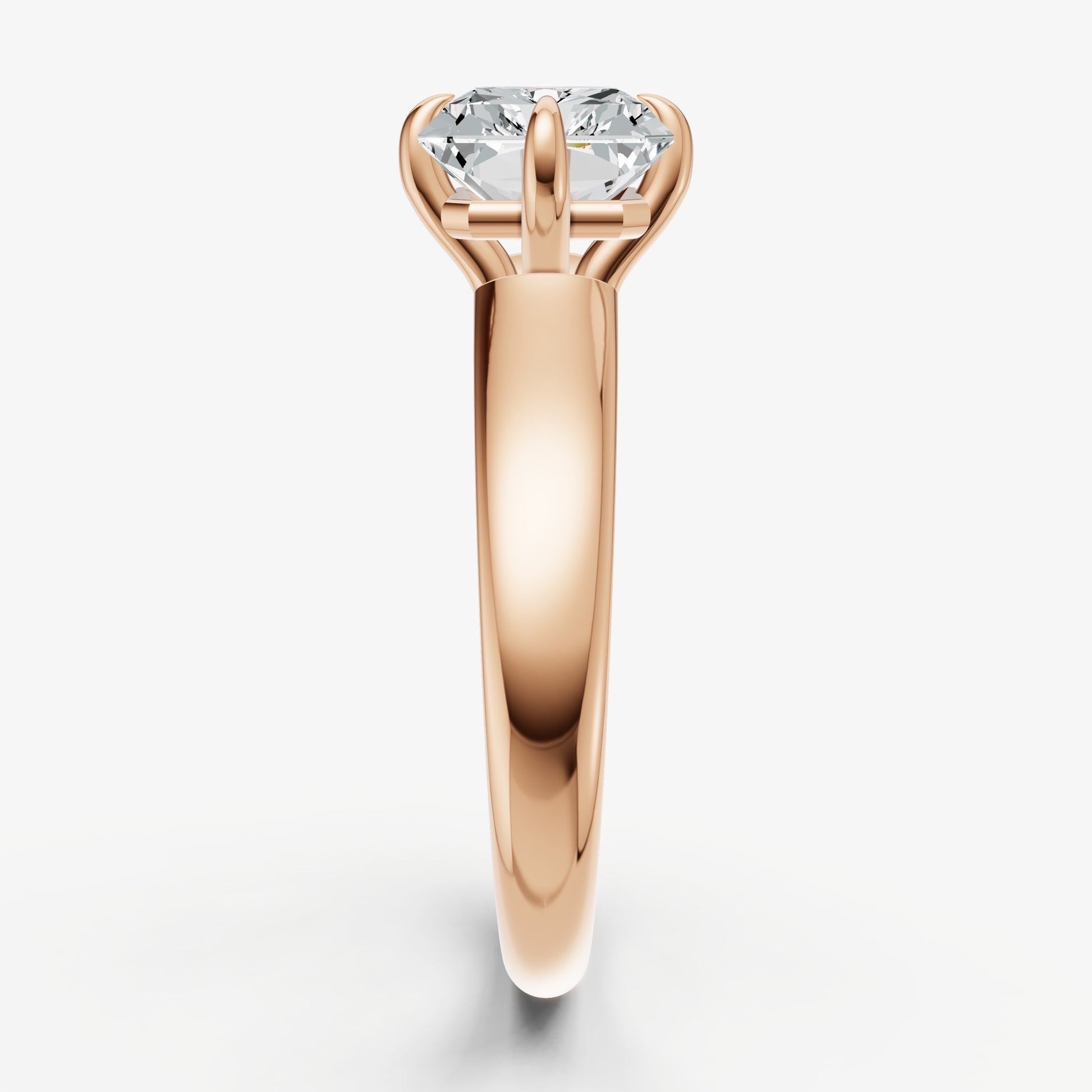 Radiant East-West Oval Compassss Set Engagement Ring