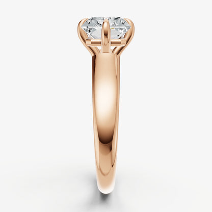Radiant East-West Oval Compassss Set Engagement Ring