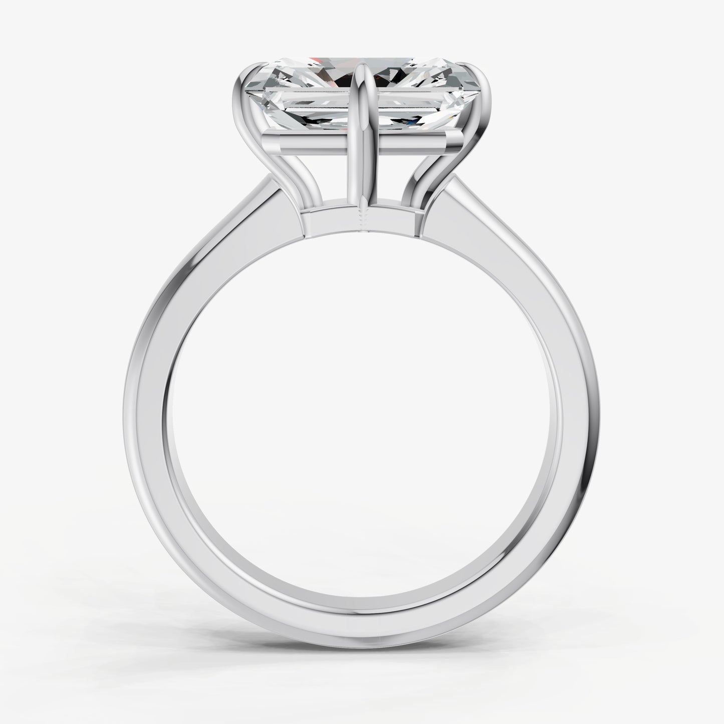 Radiant East-West Oval Compassss Set Engagement Ring