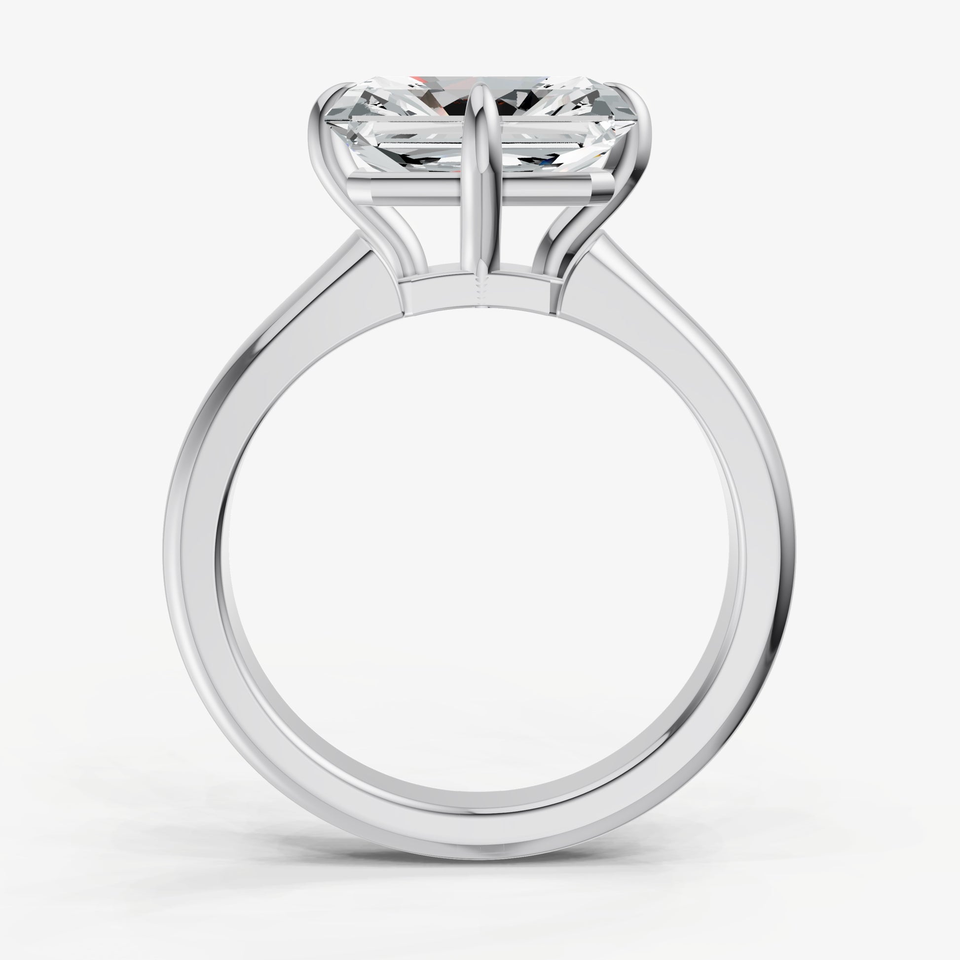 Radiant East-West Oval Compassss Set Engagement Ring