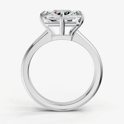 Radiant East-West Oval Compassss Set Engagement Ring